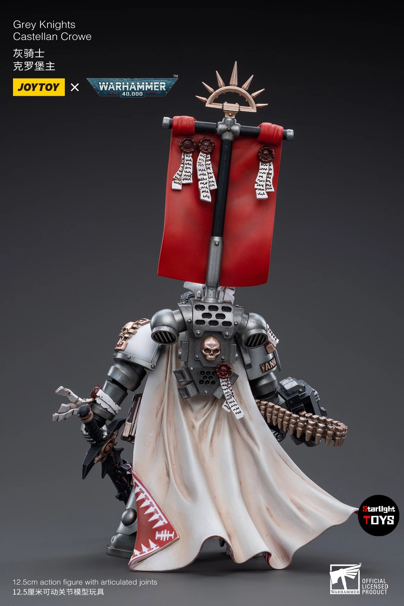 JOYTOY 1/18 Action Figure Warhammer 40K Grey Knights Castellan Crowe Toy Model Gift Collection