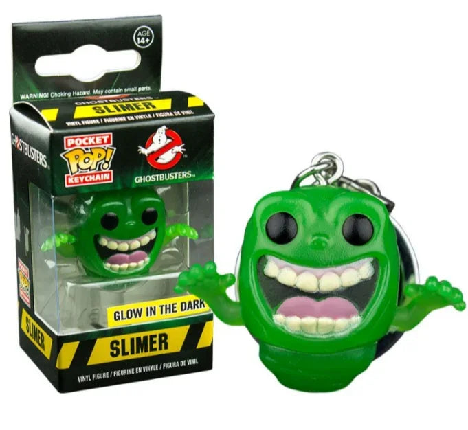 Funko Pop MOVIES Ghostbusters Stay Puft Marshmallow Man Slimer Keychain Toy 4CM PVC Vinyl Figures Pocket Pop Key Chain Toys