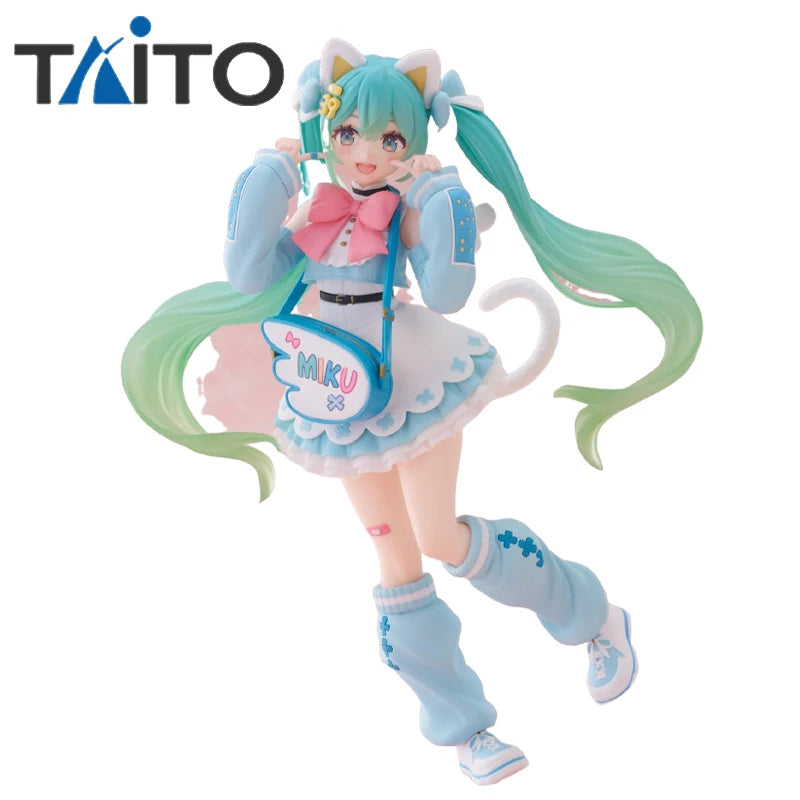 Original TAiTO Hatsune Miku Fashion Doll Creative Fashion Fancy Anime Figure PVC 18CM Collectible Model Statuette Ornament Gift