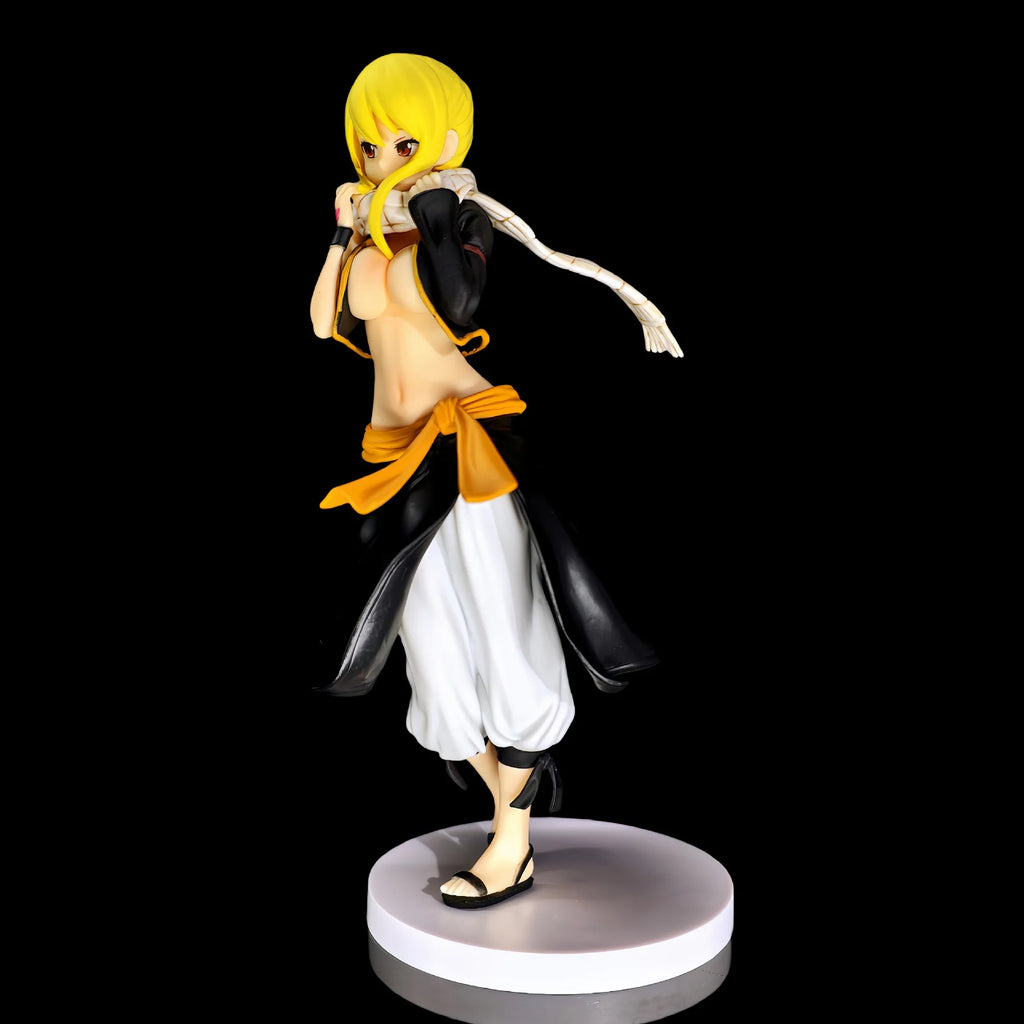 23CM FAIRY TAIL Lucy Heartfilia Menswear Standing Anime Handmade Action Figures Desktop Case Decoration Ornament Gift