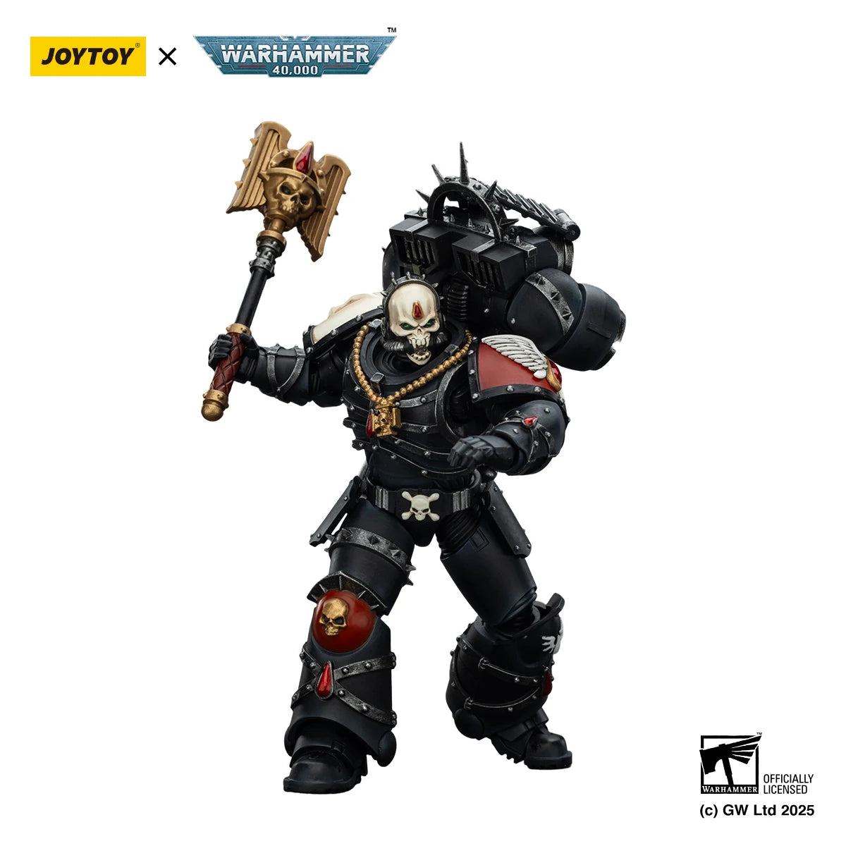 JOYTOY Warhammer 40k 1/18 Action Figures Blood Angels Lemartes With Jump Pack,Blood Crozius and Absolver Bolt Pistol