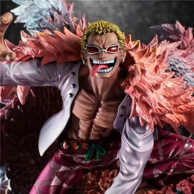 Bandai One Piece 33cm Actionfigur Donquixote Doflamingo Anime Portrait Piraten-Sammlermodell Puppe Spielzeug Dekoration