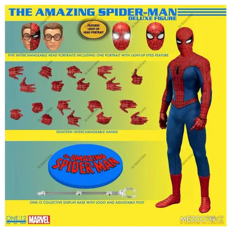Original Hot-Selling Toy Mezco Spider-Man Action Figure, Deluxe Edition, One:12, 6-Inch, in Stock Gift Collectible