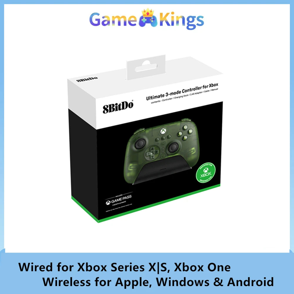 8Bitdo Ultimate 3-mode Hall Effect Joysticks/Hall Trigger Controller with Charging Dock, Wired for Xbox Series X|S, Xbox One,