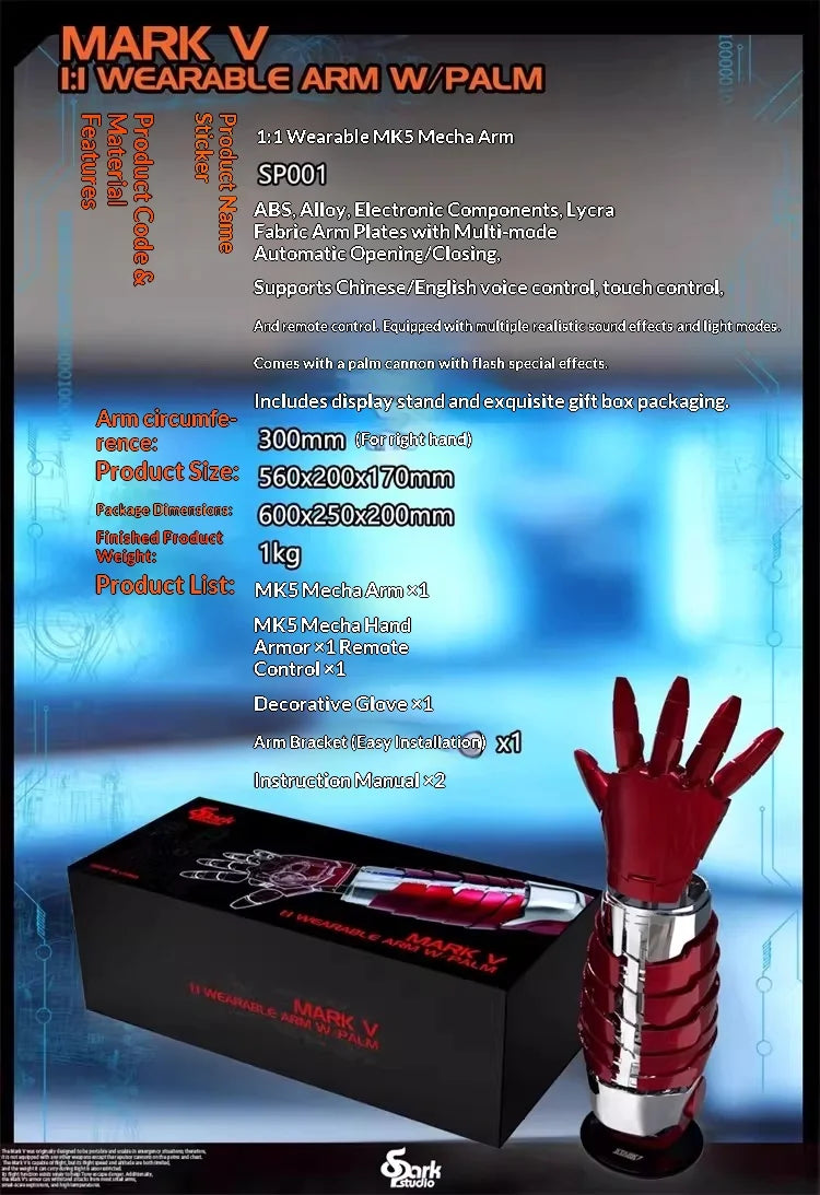 【English Ver. in-stock Now】Nobody Genuine Iron Man Helmet MK17,Voice Control  Auto-Opening Collectible Mask, Anime Cosplay Prop