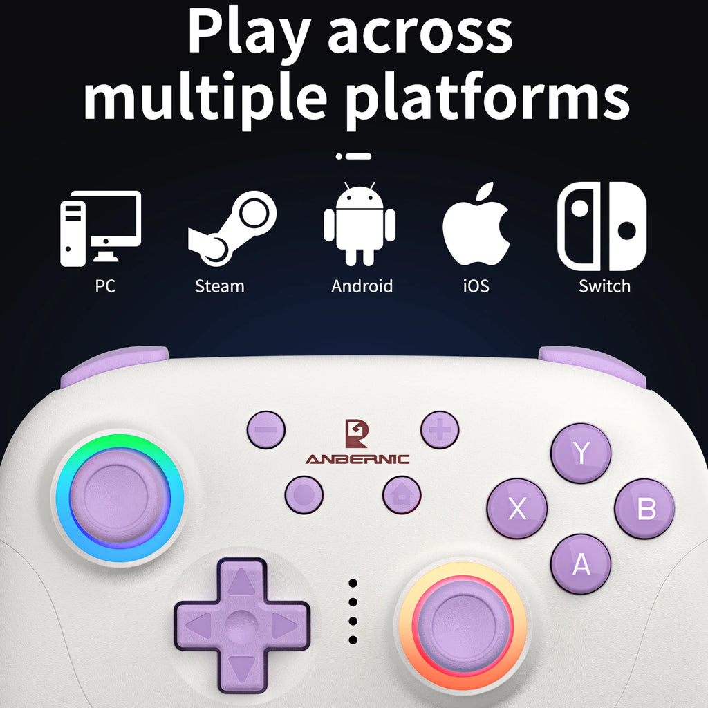 ANBERNIC RG P01 RGP01 Gamepad Wired Wireless Bluetooth RGB Hall Effect Joystick XBOX Game Controller for PC Android IOS Steam