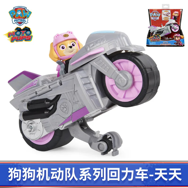 Hot Original Paw Patrol Pull-Back Motorcycle Toys Action Figures Paw Patrol Rescue Vehicle Set Kids Children Toys Birthday Gifts