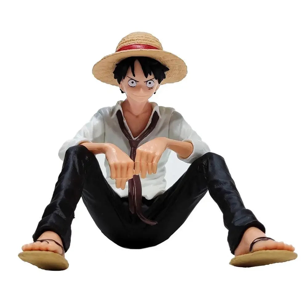 11cm One Piece Anime Figure Luffy Sitting Position Action Figure PVC Model Statue Collection Figurine Doll Toys Birthday Gifts