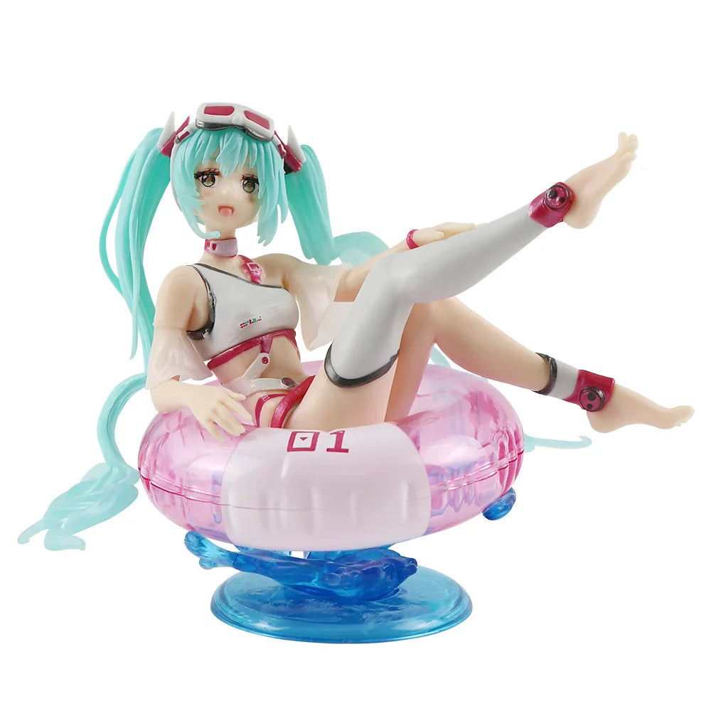 Neue Anime Hatsune Miku Actionfiguren Sommer Bikini Schwimmring süßes Mädchen PVC Actionfiguren Modell Sammeln Desktop Dekor Spielzeug