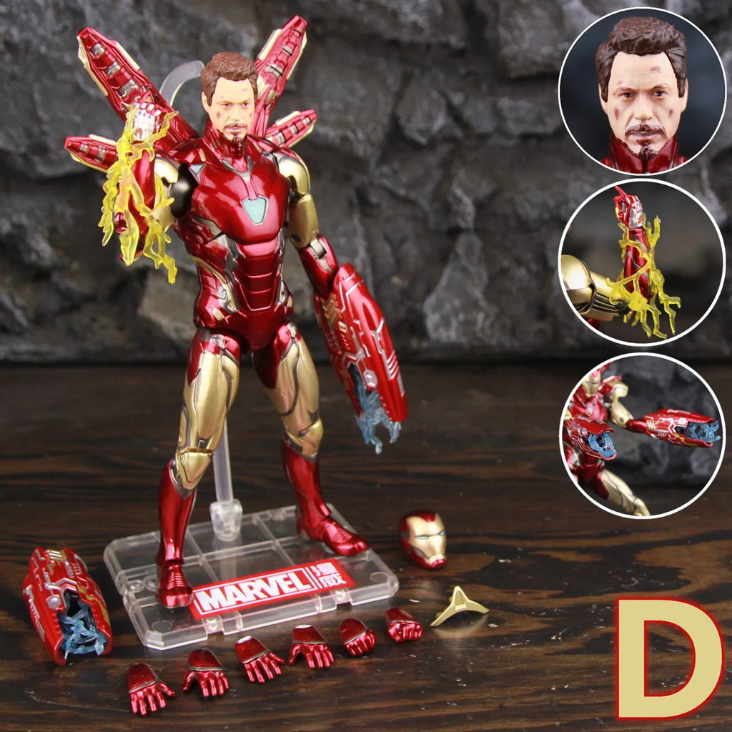ZD Toys Marvel Iron Man MK85 2.0 LED 7" Action Figure The Infinity SAGA Mark LXXXV 1.0 Mark 85 Hologram Shield Nano Weapons Doll