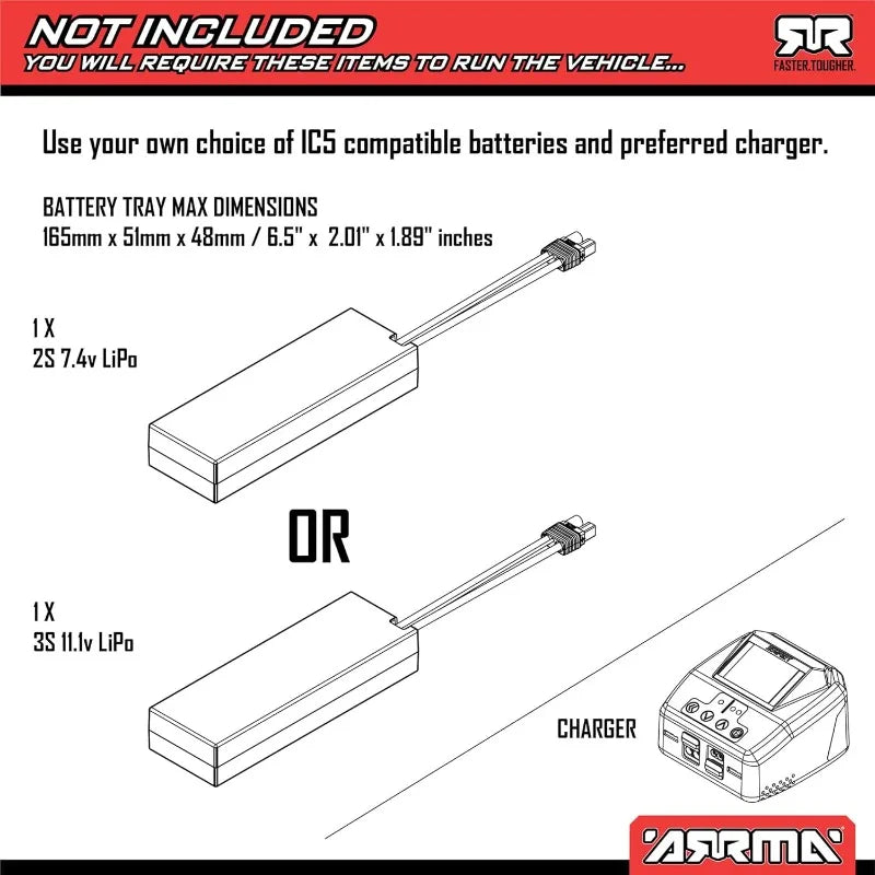 home.1/10 Big Rock 4X4 223S BLX BRUSHLESS Street Truck RTR with DSC, (Blue), ARA4312V4T3