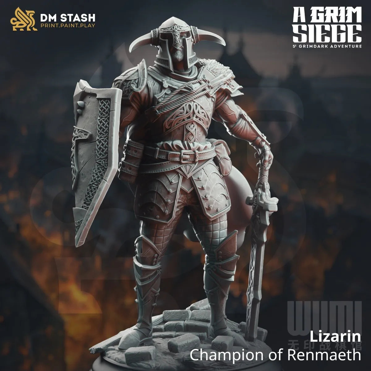 Original 3d Printed Knight'S Siege Series Wizard Angel Human Orc Half-Elf Dragon D&D Miniatures Action Figure Decoration Model