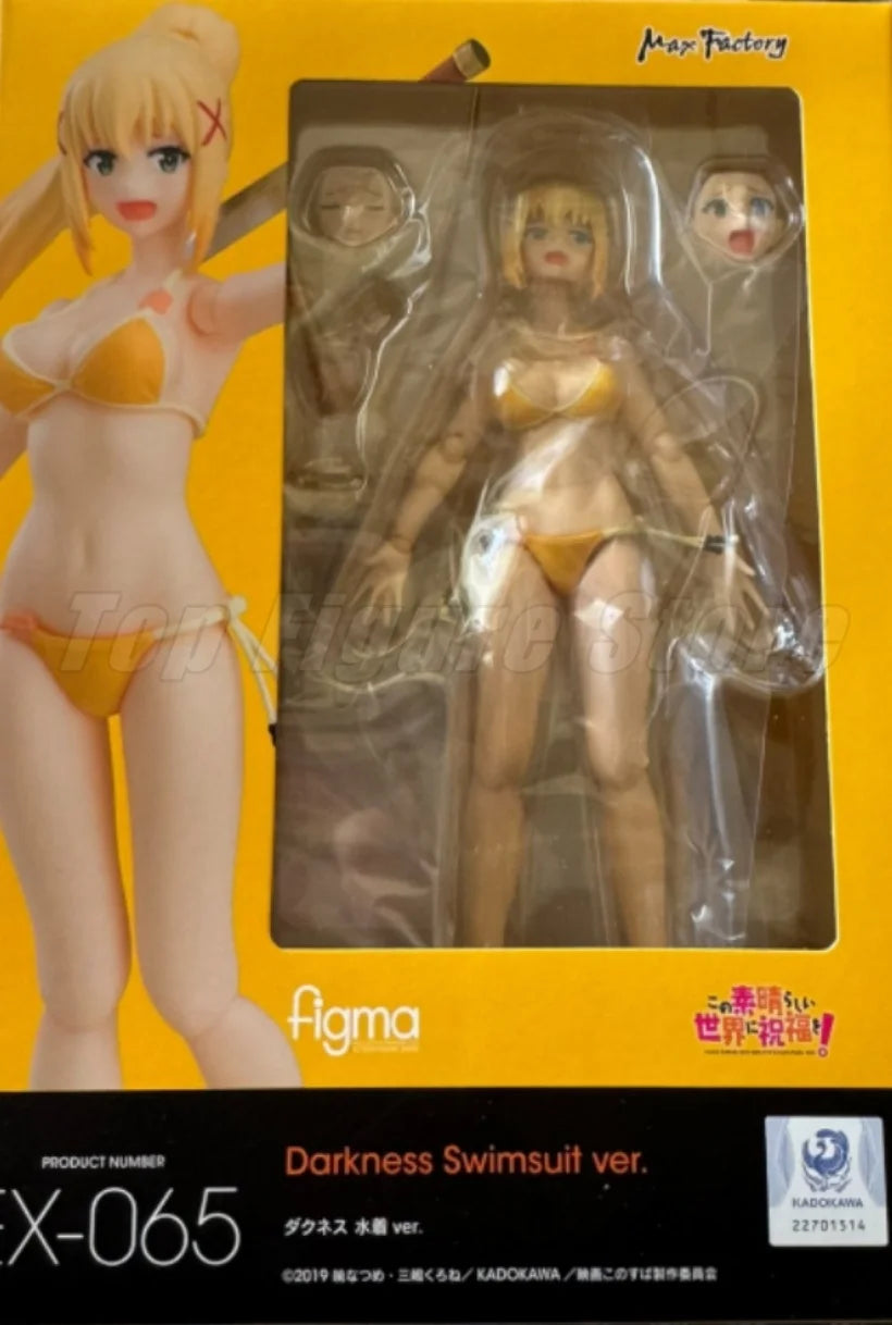 Original box Maxfactory  Figma EX-065 Darkness Swimsuit Figure Finished Model kit PVC Anime full Action Toy Gift for kidsInshock