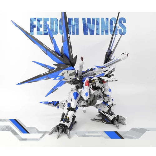 ZZA 1/72 Mechanical Beast Mecha ModelWing of Freedom Battle Dragon Posable DollGuochuang Assembly Mecha Toy Gift,Premium Present