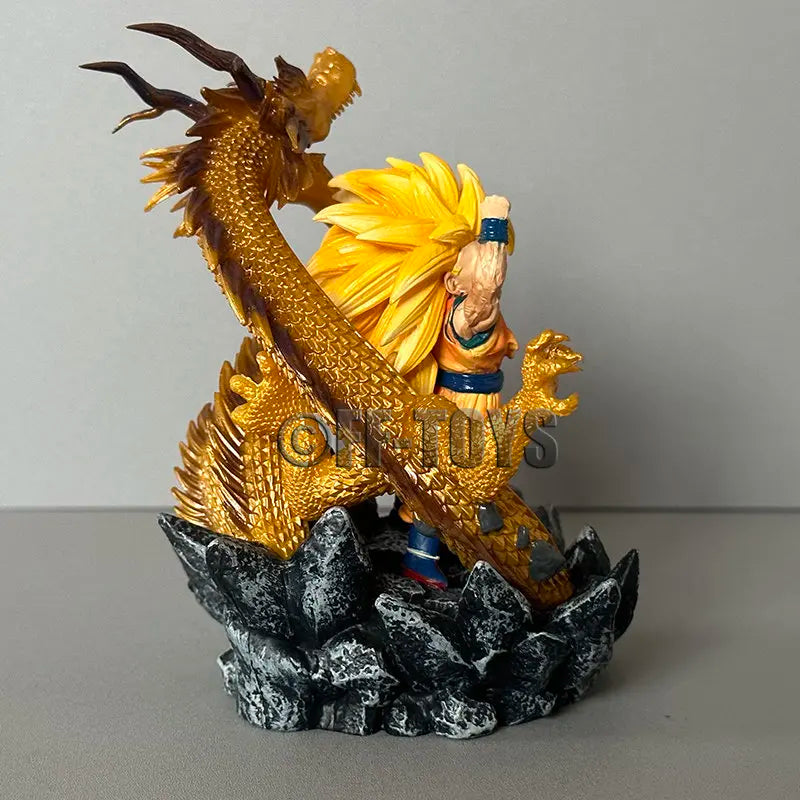 Q Version Dragon Ball Z Figure Ssj3 Goku Action Figures Dragon Fist Explosion 14CM PVC GK Statue Collectible Model Toys