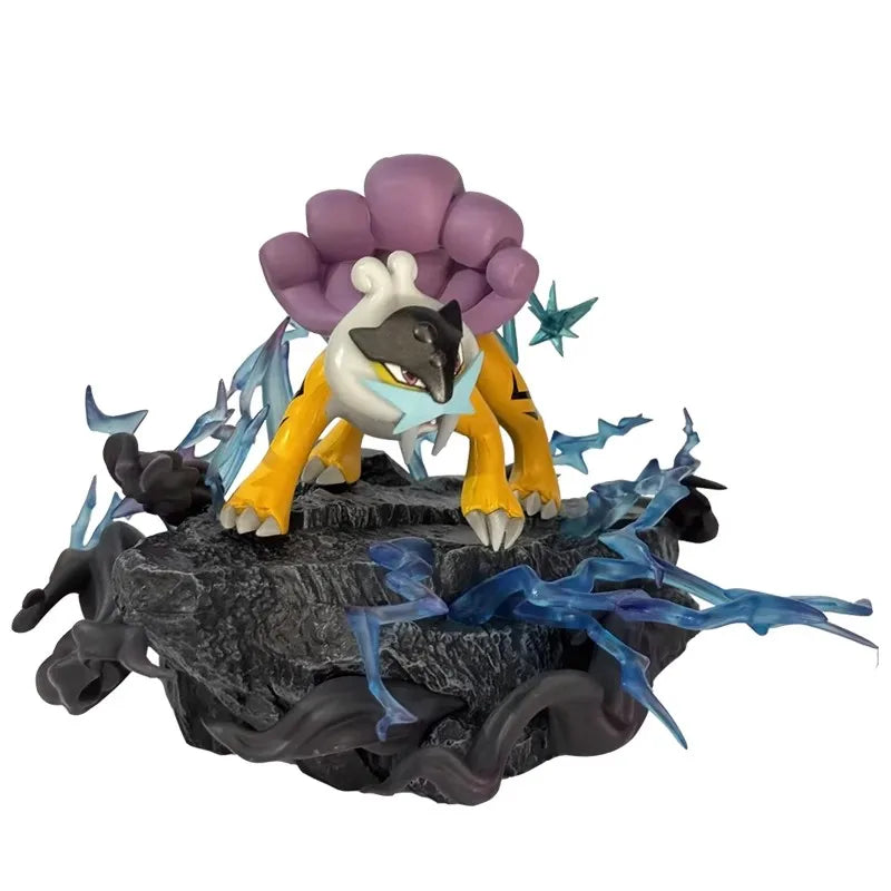 Pokemon Raikou Anime Figur Drei Heilige Action Figur PVC Statue Modell Puppe Sammlung Schreibtisch Dekoration Spielzeug Kind Geburtstag Geschenke