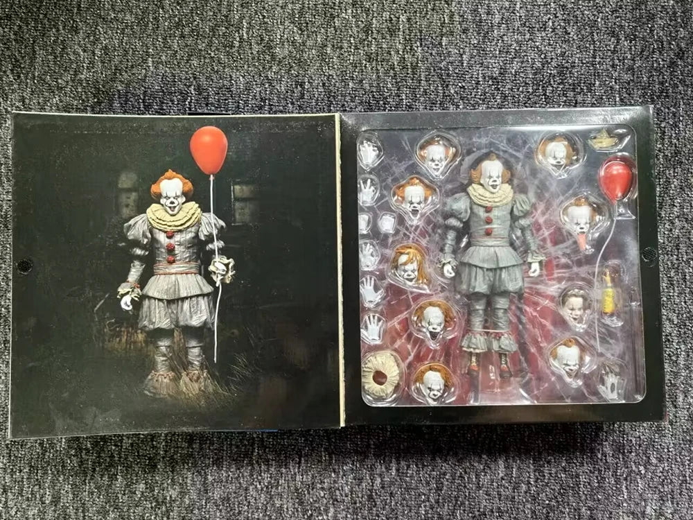 With LED NECA Pennywise Joker Figure Pennywise Joker Bill Toy Doll Horror Halloween Christmas Birthday Gifts In Stock
