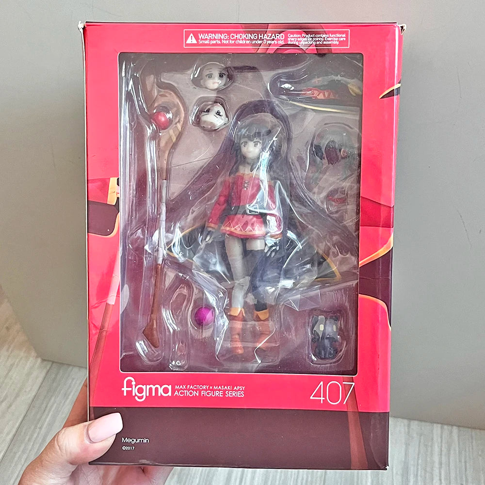 Anime Sekai Figma 407 Figure Konosuba Megumin Bless This Wonderful World 2 Model Handmade Toy Doll Birthday Gifts