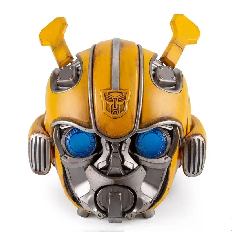 Transformers Bumblebee Helmet Mask English Voice Control Mask Light Up Eyes Helmet Bluetooth Base Xmas Cosplay Toys Collectibles