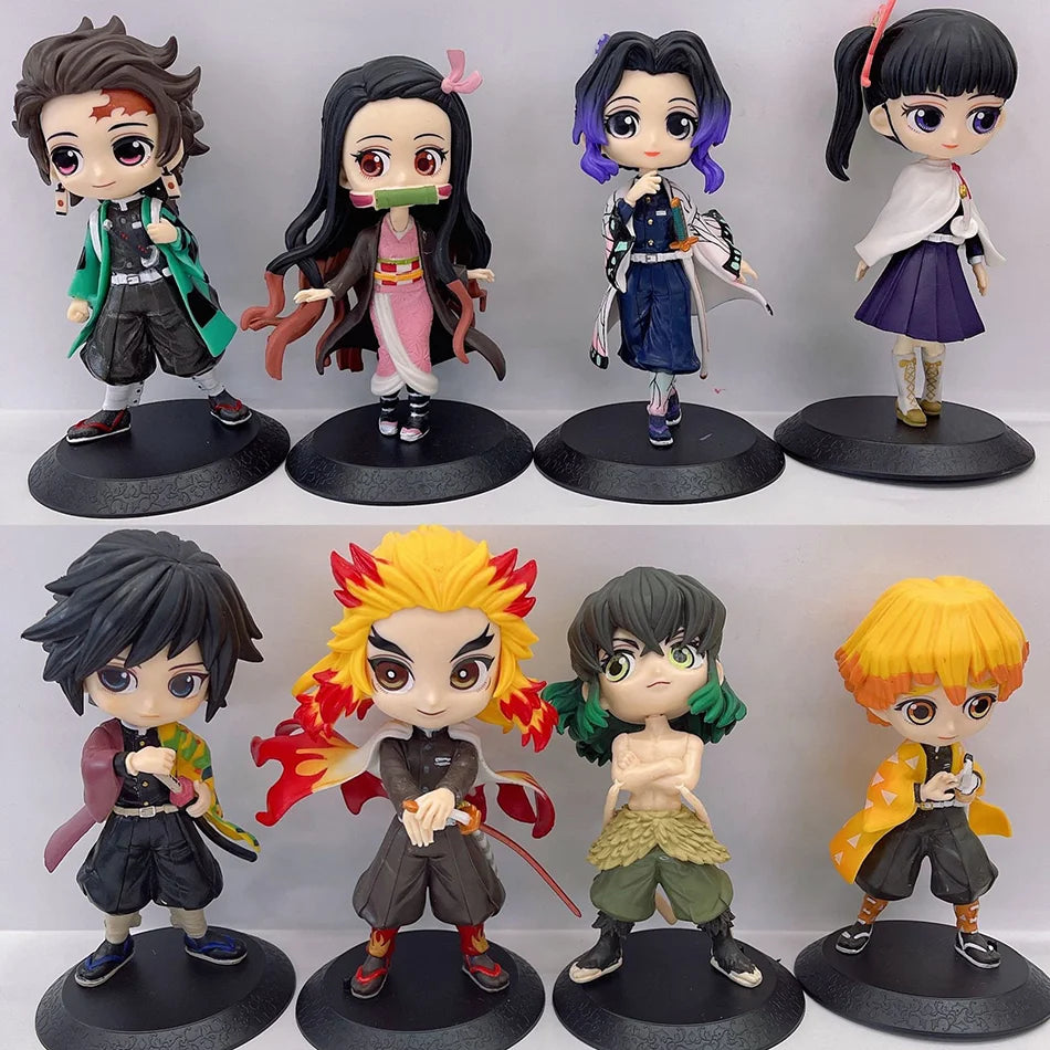 Anime Figure Demon Slayer Figures Kimetsu No Yaiba Doll Tanjiro Nezuko Zenitsu Figurine Inosuke Warrior Action Figure Model Gift