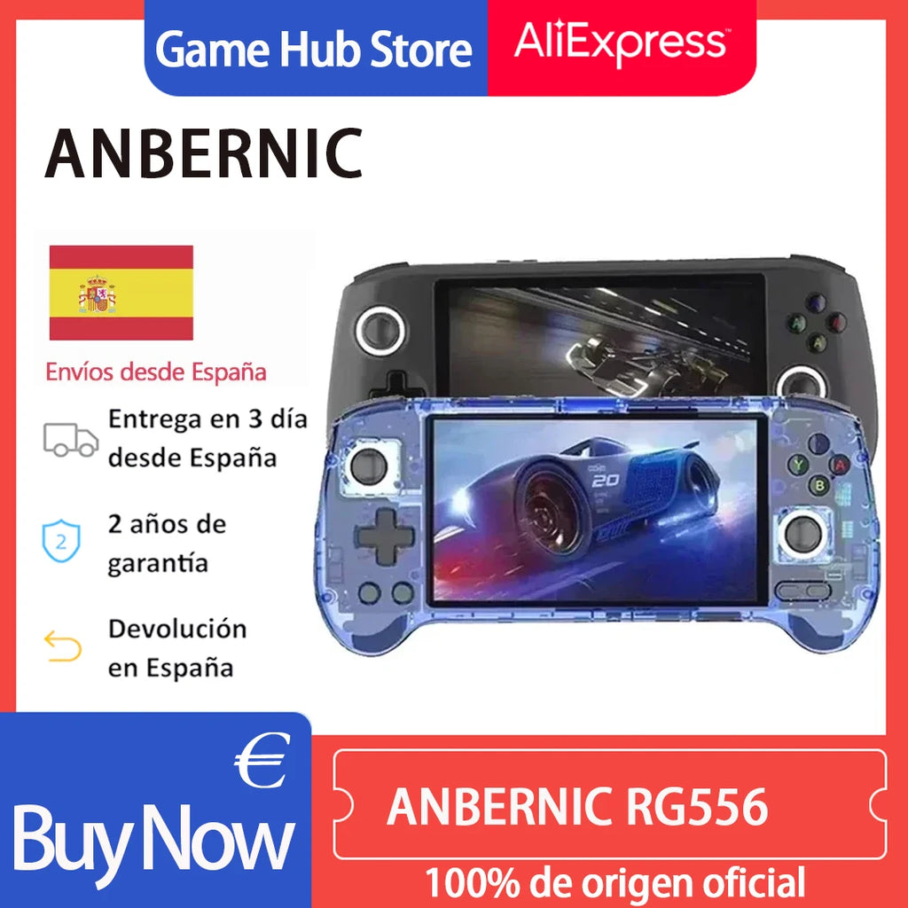 ANBERNIC RG556 Portable Games Console, 5.48Inch Amoled Screen, Android , 5500MAH Battery, Bluetooth Portable Video Game Player