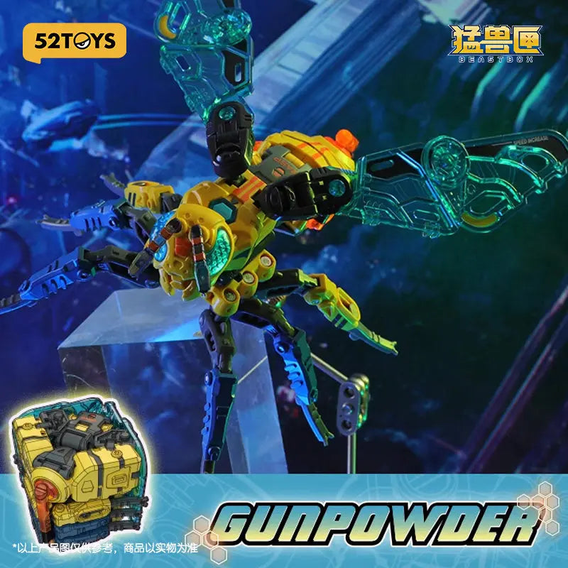 52TOYS BEASTBOX BB-38 Blast Hornet Deformable Robot Action Figure Transformation Toy Collectible Mecha Model Gift for Boys Fans