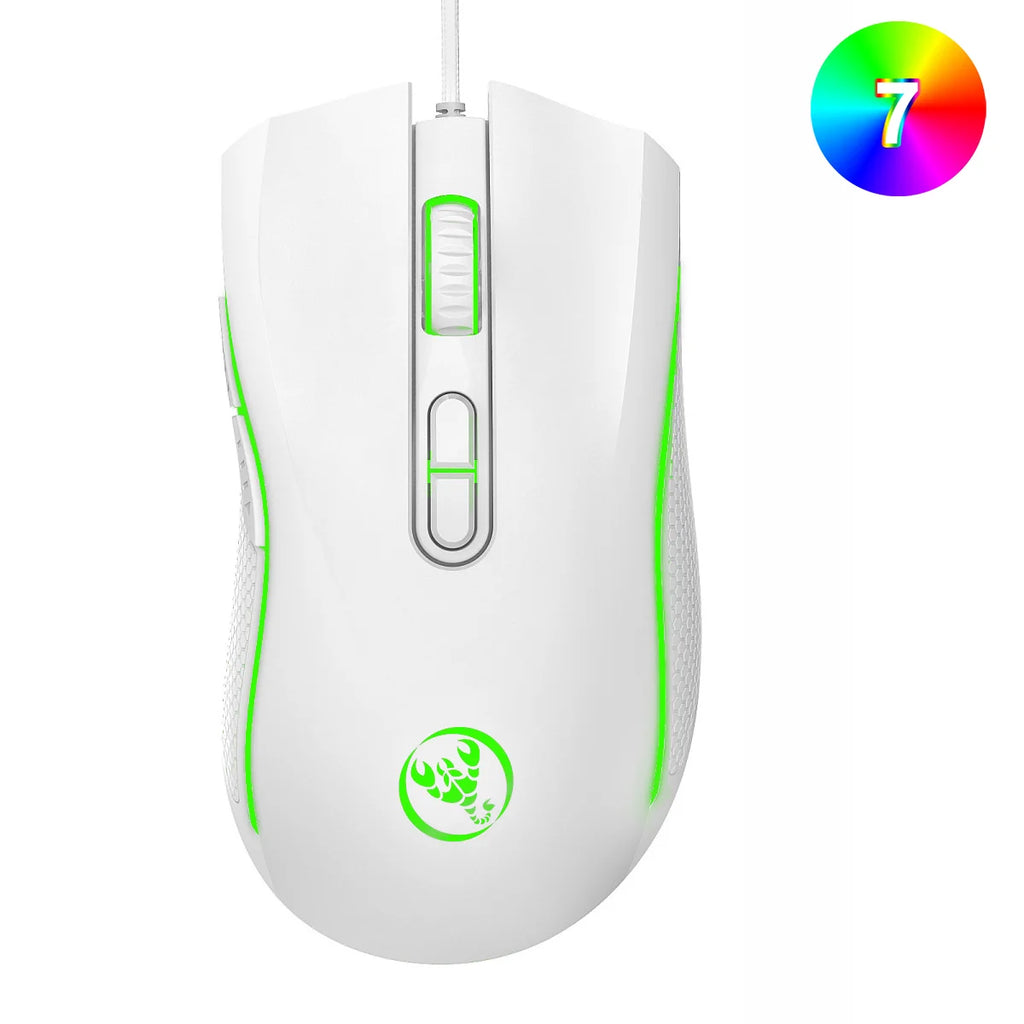 Популярен избор HXSJ A869 оптична ергономична RGB ABS геймърска мишка с 4 нива на регулиране на резолюцията за лаптоп и компютър