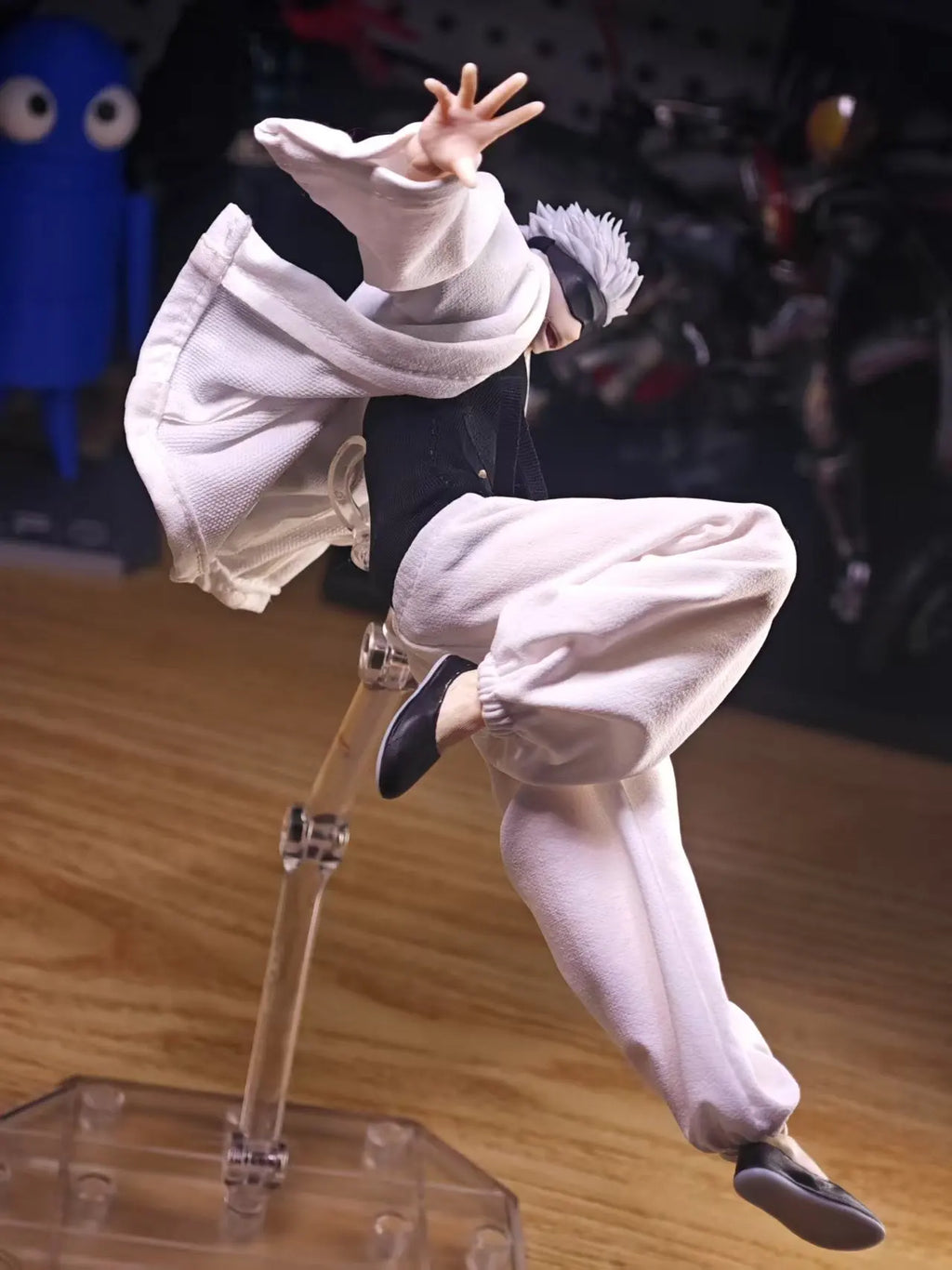 Jujutsu Kaisen 1/12 Male Clothes Set Gojo Satoru White Short Robe Pants Tight T-shirt Model for 6" VTOYS X BMS Action Figure Toy