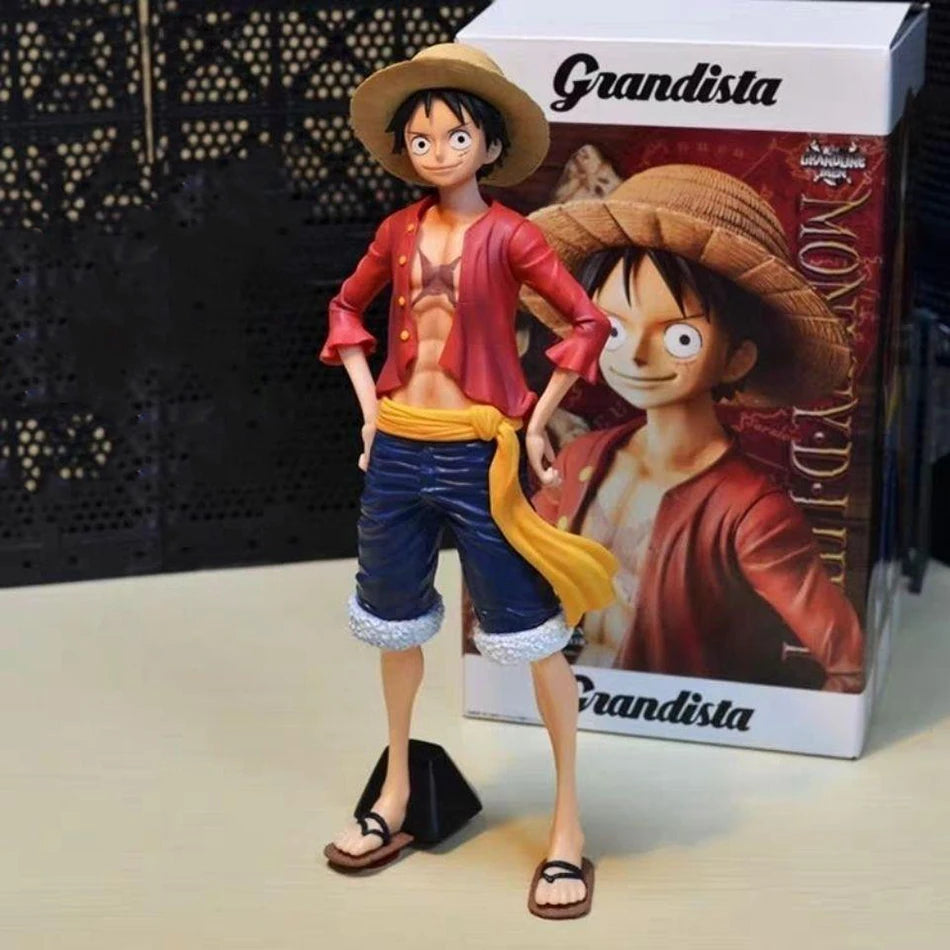 Anime One Piece Figur Selbstbewusster, lächelnder Luffy Drei Formen Gesichtswechsel Gezeiten Spiel Ornamente Sammlermodell Puppe Dekoration Spielzeug