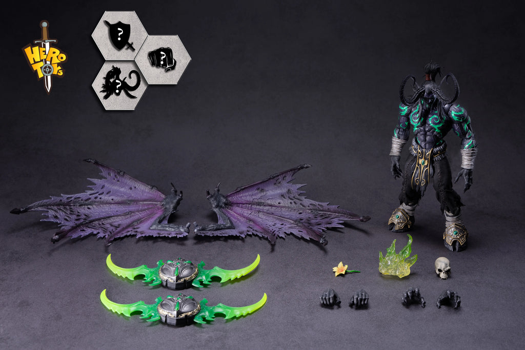 HERO TOYS 1/10 Scale Male Soldier Demon Hunter Black Illidan Stormrage Full Set About 24Cm Action Figure Collectible Model Toys