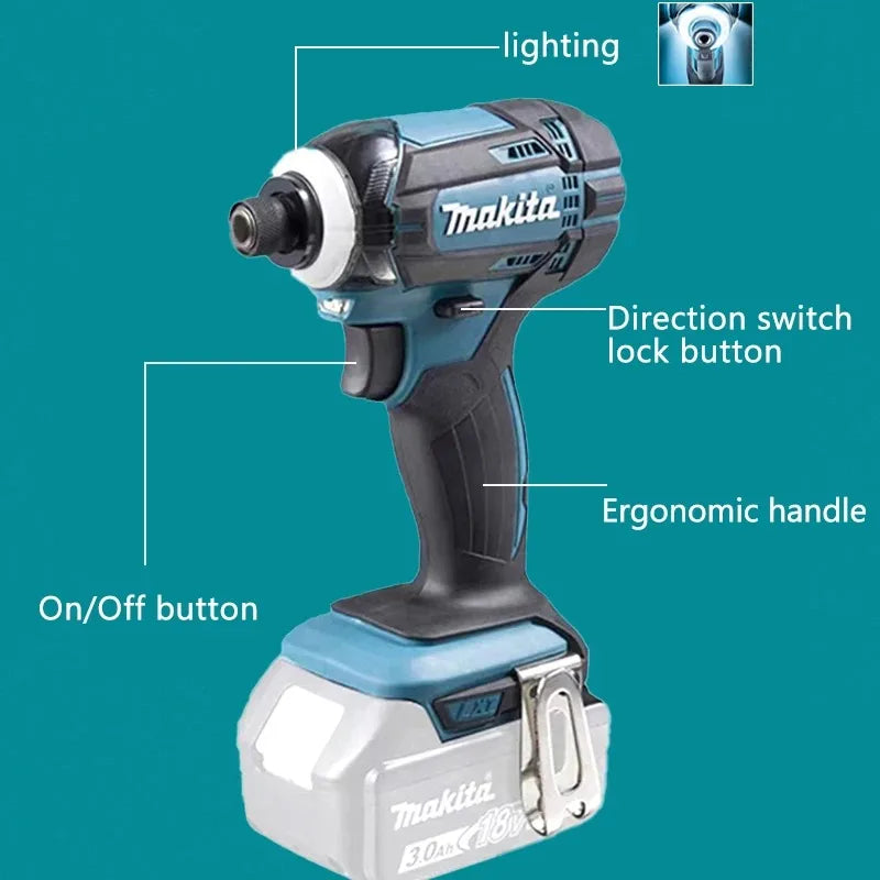 Makita DTD173 1800rpm Brushless Electric screwdriver Impact Driver 180Nm  Electric Drill Wood/Bolt/T-Mode For Makita 18V Battery
