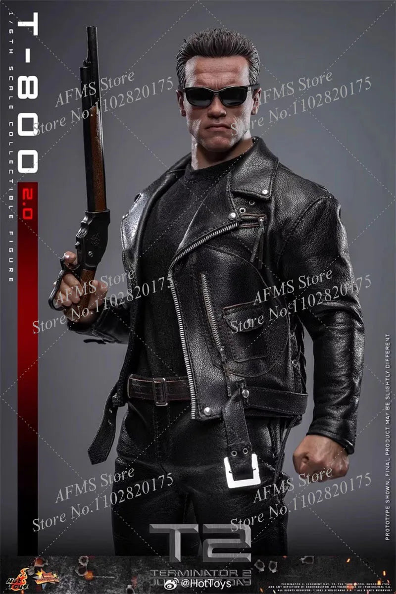 Hot Toys 1/6 MMS795 Terminator 2: Judgment Day Men Soldier T-800 (2.0) Full Set 12Inch Action Figure Model Toys
