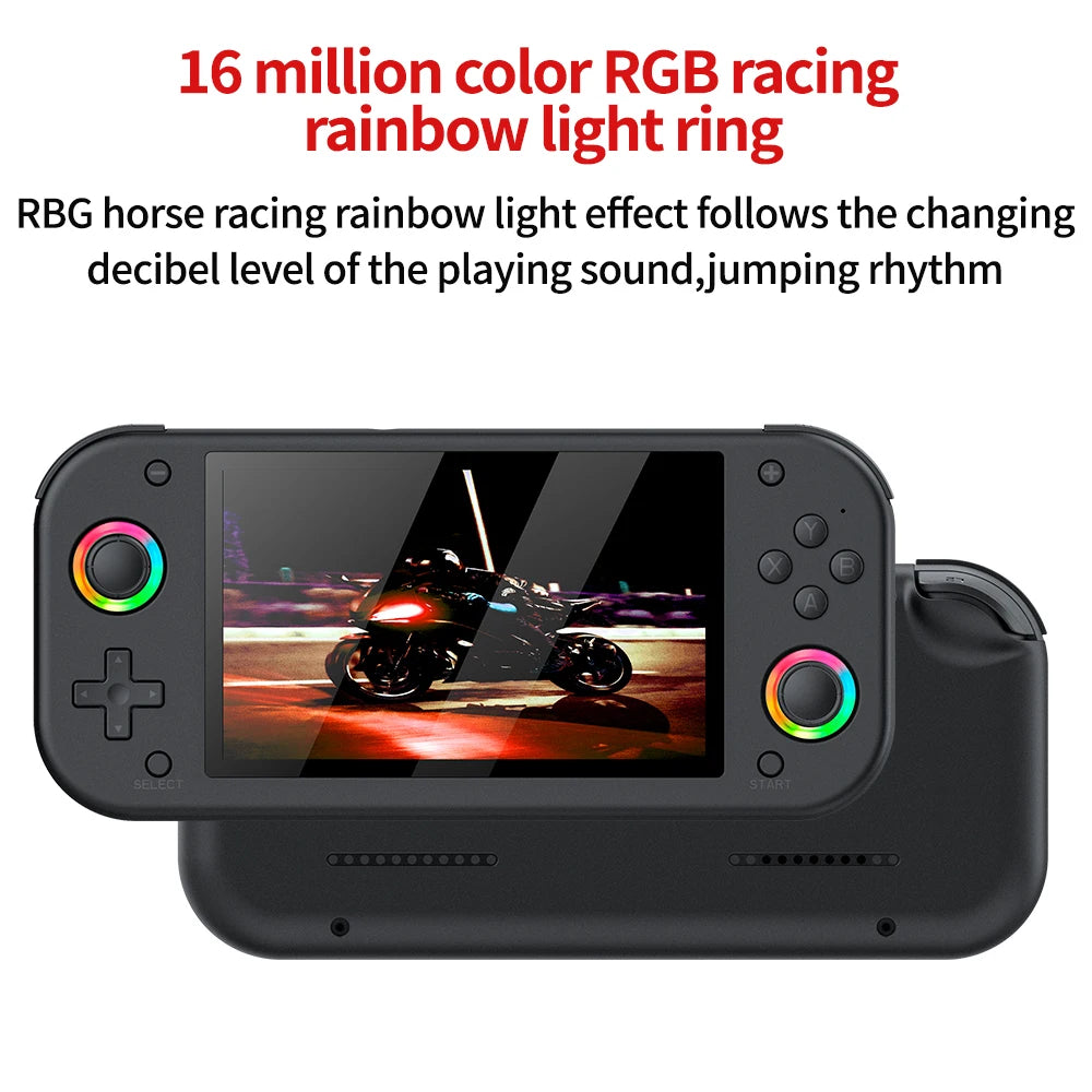 M26 Open Source 256G Handheld Video Game Console with 5.0 Inch IPS Screen 3000mAh Linux System Portable Pocket Player Games