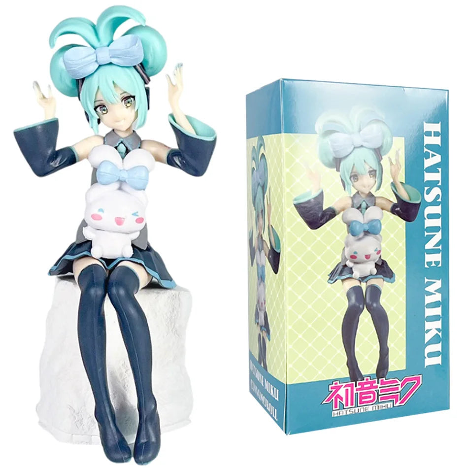 18cm Anime Hatsune Miku X Cinnamoroll Figure panda series Cute Statue  PVC Model Doll Toy children Birthday Christmas Gift