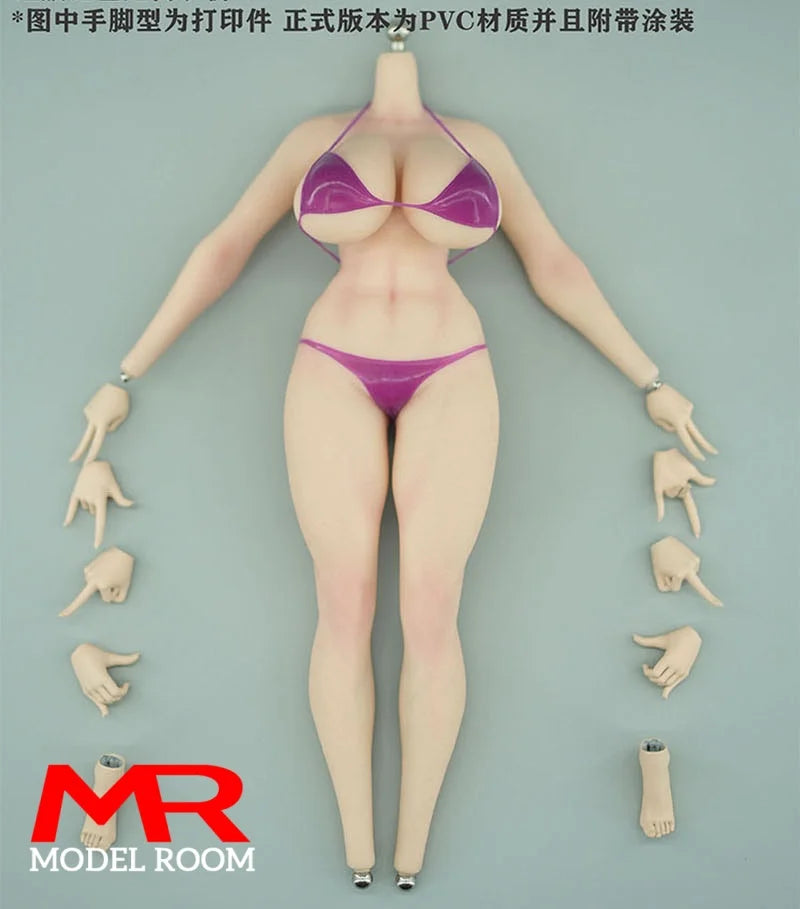 PawPawDoll DK001A 1/6 Anime Girl Oversize Breast Seamless Body 26.5cm Makeup Platinum Silicone Female Soldier Action Figure Doll