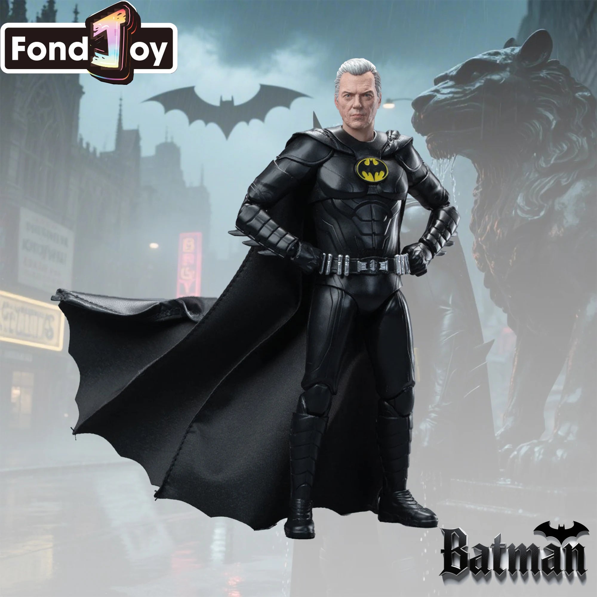 FondJoy Batman Keaton Edition Action Figure DC Anime Figurine Movable Model Toy Boys's Gifts Batman Collection