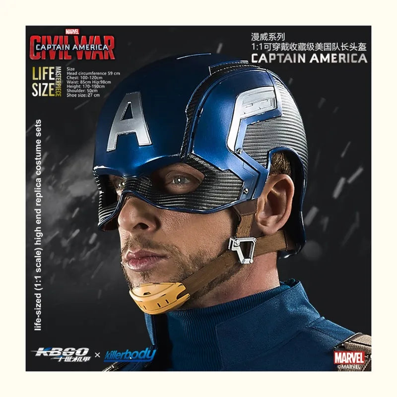 Genuine Killerbody Marvel Captain America Helmet Wearable Collectible 1/1 Mask Cosplay Headset For Fans And Hobbyists