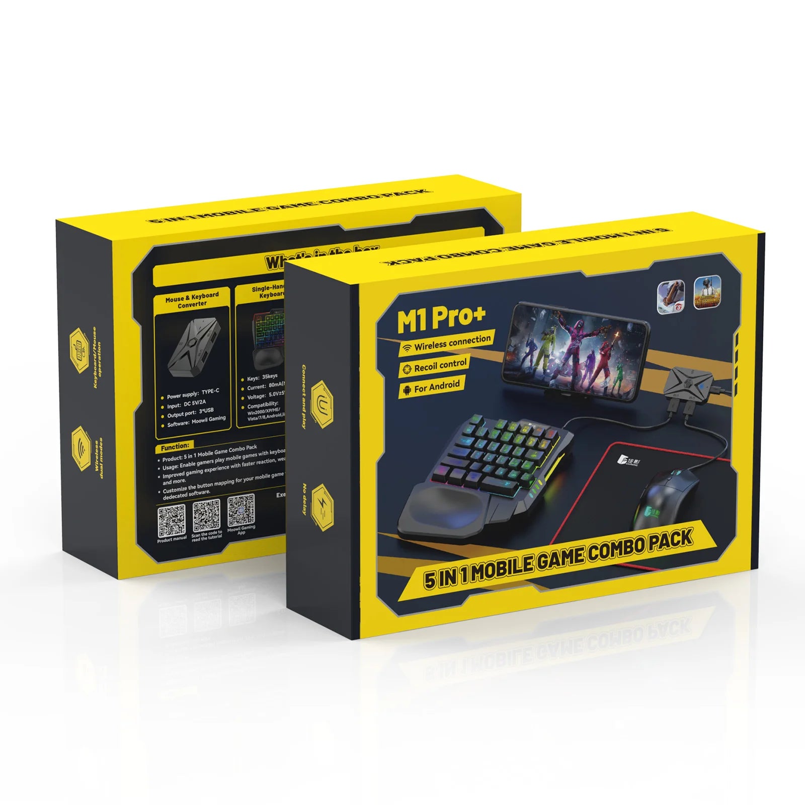 M1 Pro+ Keyboard & Mouse Mapper Converter Mobile Gaming Adapter for Esports Accessory for Android Phone/Tablet for PUBG