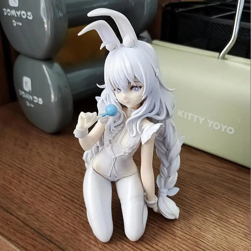 Anime-Spiel Azur Lane MNF Le Malin Figur Lazy White Rabbit Dress Up kniende Position Modell Spielzeug Geschenk Actionfigur