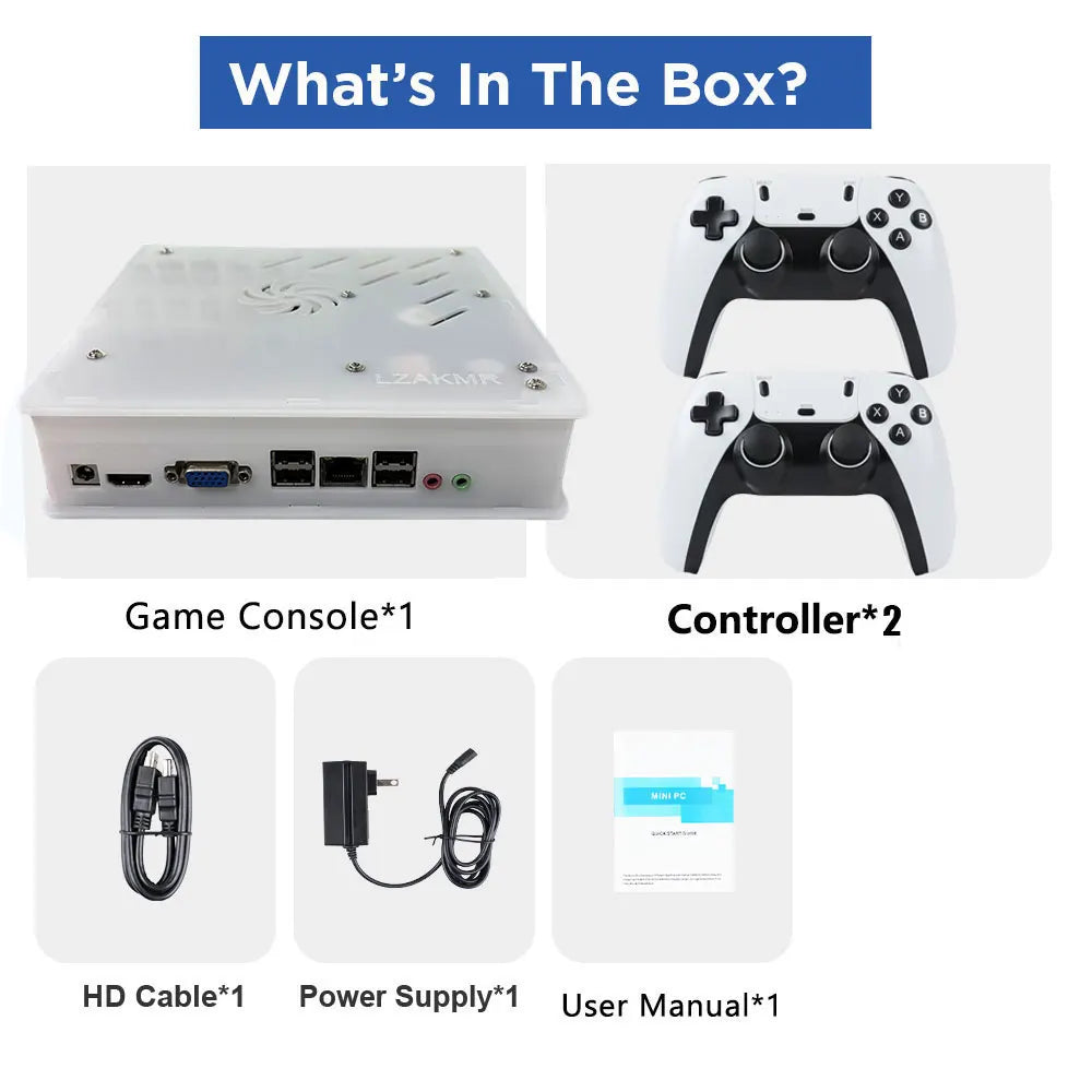 X8 Retro Game Console 4K HD Display 60 Emulator 500GB Storage 70000+Classic Games For Wii PS2 DC PSP GameCube XBOX Holiday Gift