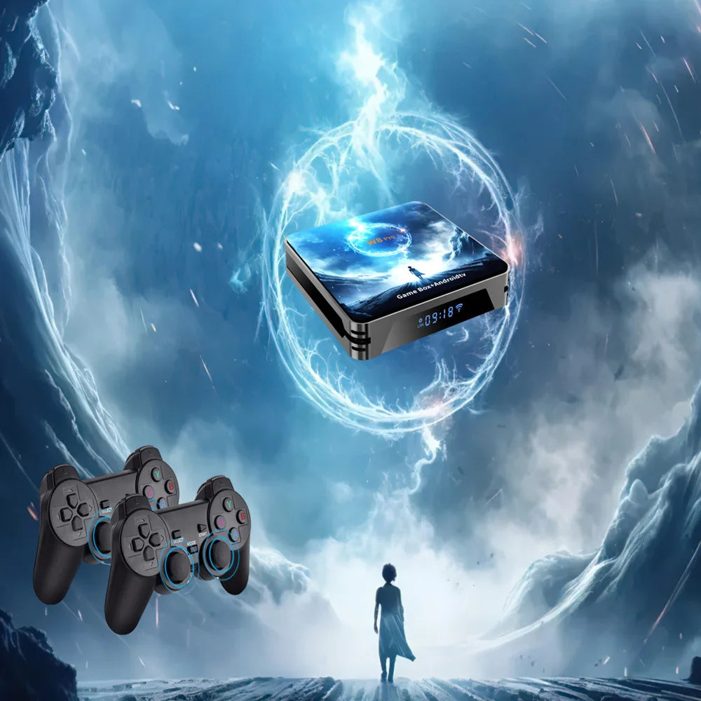 W8 Pro Game Console HD 6K 4K Game Box 4G 5G WiFi Built in 30000 Games Wireless Controller Retro Handheld Game Console For N64