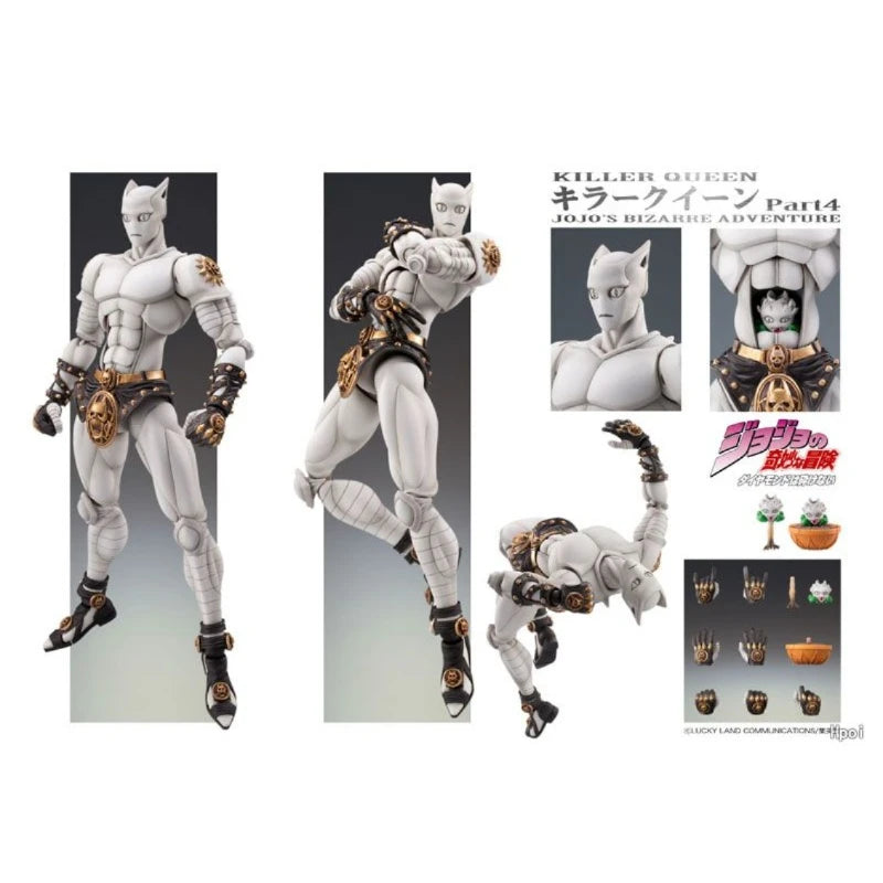 Medicos Super Action Statue Killer Queen JoJo Part 4 16cm Articulated Figure with Stray Cat Base Gifts Toys Model Original