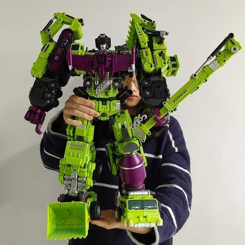 6-in-1 NBK 42 cm Devastator Spielzeug-Transformations-KO-Roboterauto-Kombinations-Actionfigur-Bagger-Mixer-Modell-Kinderweihnachtsgeschenk