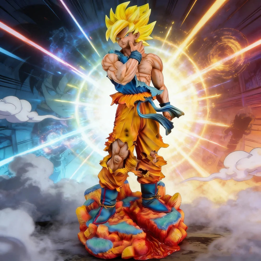 ZW Studio Dragon Ball Z Son Goku Figure With Base Super Saiyan 38cm/14.96inch Pvc Action Figures Collection Model Toys Gifts