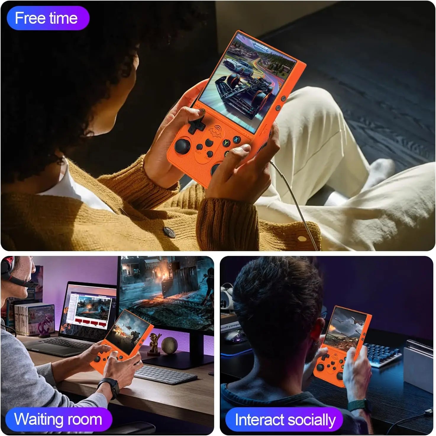 Retro Gaming Console 64G Handheld Video Player Linux System 4.0'' IPS Screen