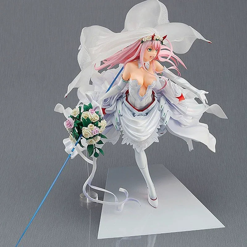 Darling In The Franxx Zero Two 1/7 Scale 27cm Wedding Dress Ver Anime Figure Collectible Model Desktop Decoration Gift For Anime