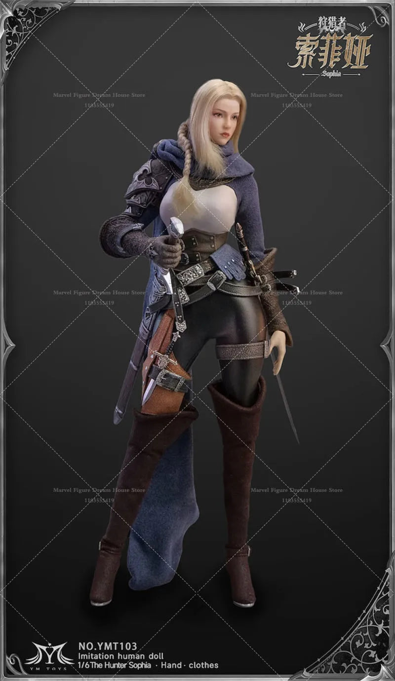 Height About 30CM 1/6 Scale Medieval Cold Face Aloof Hunter Sophia Warrior 12-inch Full Set Action Figure Soldier YMTOYS YMT103