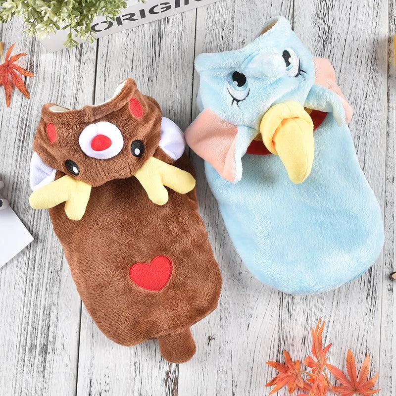Christmas Halloween Clothes For Small Medium Dogs Thicken Warm Pet Hoodie Corgi French Bulldog Chihuahua Apparel Hoodie Outfits