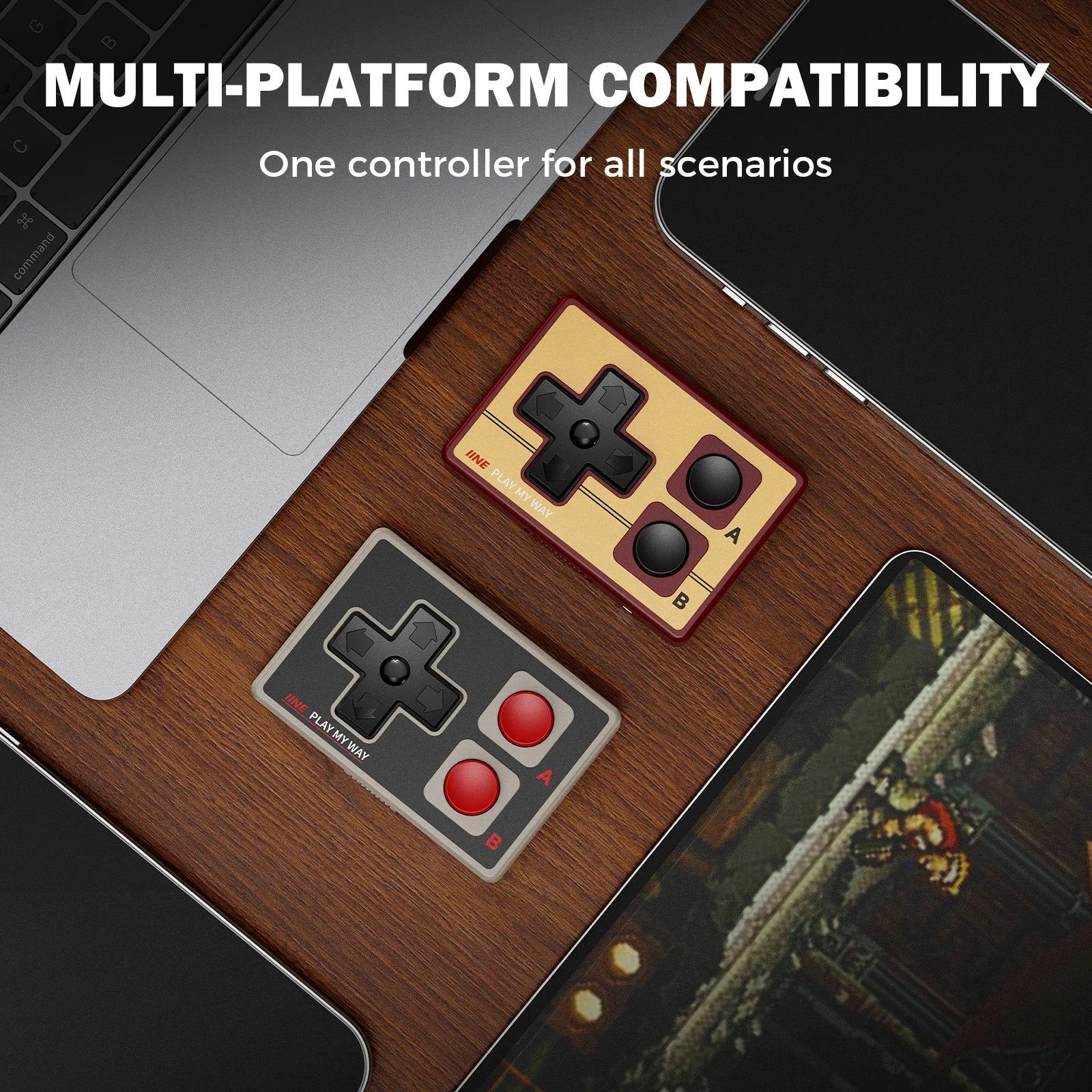 Mini Retro Controller/Portable controller/10-hour long battery life/Multi-platform compatibility/Supports mouse a