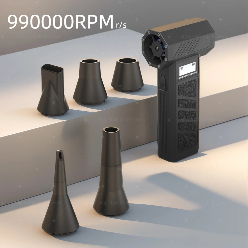990.000 U/min Hurricane-Staubgebläse Kabelloser Druckluft-Staubwedel Hochgeschwindigkeits-Violent-Ventilator 4-Gang-Turbo-Jet-Gebläse